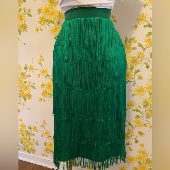 NWT Women Fringe Pencil Skirts green size medium - Picture 5 of 14